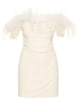 GIUSEPPE DI MORABITO | Georgette Mini Bustier Dress W/feathers 5.9折×额外7.5折, 额外七五折