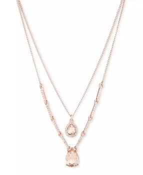 Givenchy | Multi Stone Two Row Pendant Necklace, 16" + 3" extender,商家Macy's,价格¥140