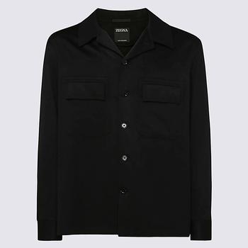 zegna 衬衫, Zegna | BLACK CASHMERE SHIRT商品图片 7.4折