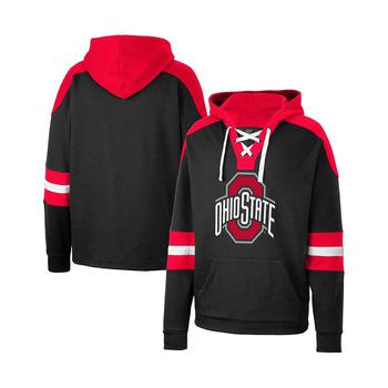 Colosseum | Men's Black Ohio State Buckeyes Lace-Up 4.0 Pullover Hoodie商品图片,
