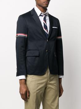 推荐THOM BROWNE MEN UNCONSTRUCTED CLASSIC SPORT COAT W/ RWB ARMBANDS IN COTTON TWILL商品