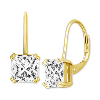 商品Cubic Zirconia Square Drop Earrings in Silver or Gold Plate图片