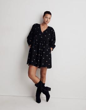 推荐Corduroy Quilted-Bib Mini Dress in Blurred Ikat商品