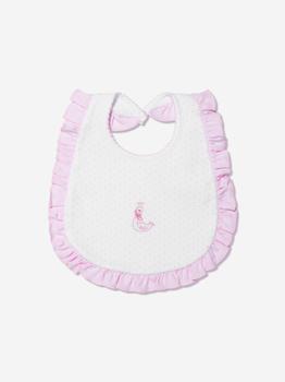 商品Magnolia Baby | Baby Girls Princess Swan Embroidered Ruffle Bib in White,商家Childsplay Clothing,价格¥102图片