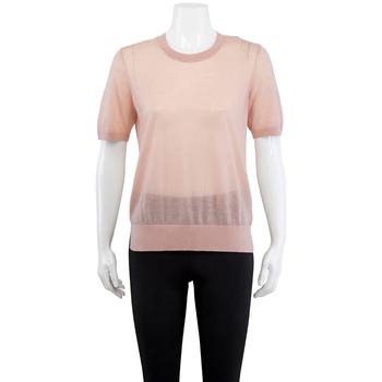 Burberry | Burberry Short-sleeve Cashmere Sweater In Thistle Pink, Size Medium商品图片,6.9折