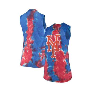Majestic, Majestic | Women's Threads Red and Blue New York Mets Tie-Dye Tri-Blend Muscle Tank Top商品图片 7.3折