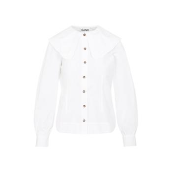 Ganni | Ganni Ruffled Oversize-Collar Shirt商品图片,4.8折起