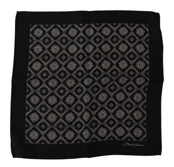 Dolce & Gabbana | Dolce & Gabbana Black Geometric Patterned Square Handkerchief Scarf,商家SEYMAYKA,价格¥891