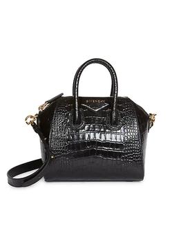 推荐Mini Antigona Croc-Embossed Leather Satchel商品