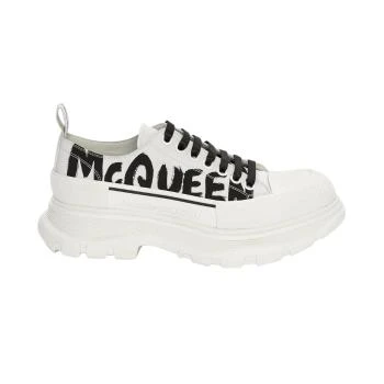Alexander McQueen | ALEXANDER McQUEEN 男士光学白色小羊皮系带运动鞋 682423-WIABD-9488 包邮包税