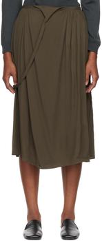商品Khaki Soft Apron Midi Skirt图片