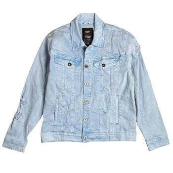 Jordan Craig | Men's Mercer Pleated Denim Jacket In Baby Blue,商家Premium Outlets,价格¥318