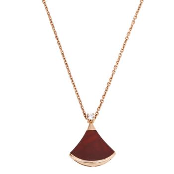 bvlgari项链, [二手商品] BVLGARI | Bvlgari Divas' Dream Carnelian Diamond 18K Rose Gold Necklace商品图片 8.7折