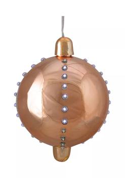 推荐5Inch Copper Brown Battery Operated LED Lighted Cascading Sphere Christmas Ball Ornament商品