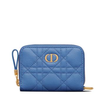 秋装天梭, Dior | 【预售3-7天】DIOR/迪奥 21秋冬CARO系列 女士矢车菊蓝柔软藤格纹牛皮革拉链卡包钱包S5034UWHC_M03Z商品图片 8折, 包邮包税
