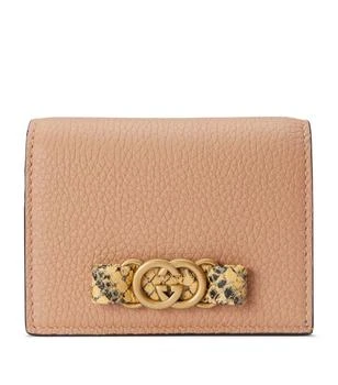 Gucci | Leather Interlocking G Python-Bow Wallet 