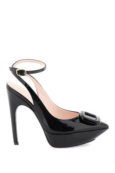 推荐Roger vivier patent leather viv' choc slingback pumps商品