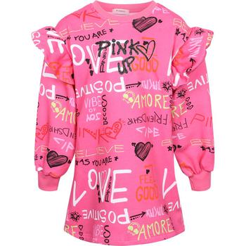 推荐Logo graffiti sweatshirt dress in pink商品