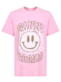 Ganni | GANNI GANNI HOTEL T-SHIRT WITH SMILE PRINT BY GANNI商品图片,7.4折
