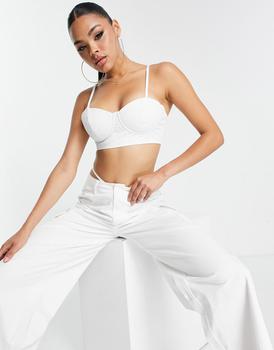 商品Simmi Clothing | Simmi strappy bra top in white,商家ASOS,价格¥201图片