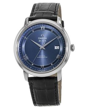 推荐Omega De Ville Prestige Co-Axial 39.5mm Blue Dial Leather Strap Men's Watch 424.13.40.20.03.002商品