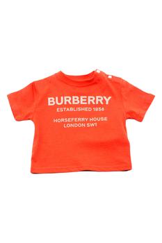 Burberry | Burberry Short-sleeved Round-neck T-shirt In Stretch Cotton With Logo Lettering商品图片,9.2折