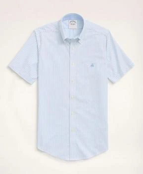 Brooks Brothers | Stretch Regent Regular-Fit Sport Shirt, Non-Iron Short-Sleeve Bengal Stripe Oxford 7折