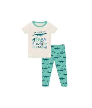 KicKee Pants | Short Sleeve Graphic Tee Pajama Set (Toddler/Little Kids/Big Kids) 独家减免邮费