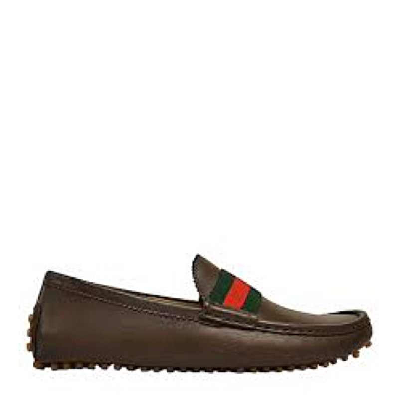 推荐GUCCI 男士黑色柔软织带条纹乐福鞋 304763-A9L60-2154商品