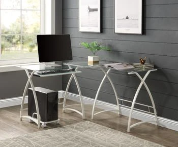 Streamdale Furniture | Streamdale Darzenus Computer Desk In Clear Glass,商家Premium Outlets,价格¥1999