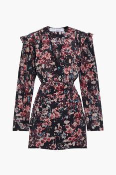 IRO评价, IRO | Merca pleated floral-print silk-georgette mini dress商品图片 2.9折