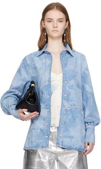 Blue Bleach Denim Shirt