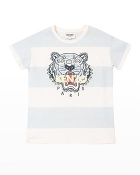 Kenzo | Boy's Striped Tiger Logo T-Shirt, Size 2-4商品图片,