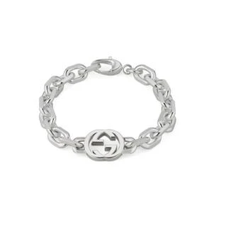 Gucci | Interlocking G Motif Sterling Silver Bracelet,商家Jomashop,价格¥3045