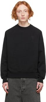 AMI | Black Ami De Cœur Sweatshirt商品图片,额外8.5折, 独家减免邮费, 额外八五折