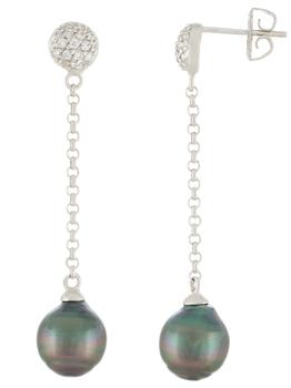Splendid Pearls | 9-10mm Tahitian Pearl Dangling Earrings商品图片,6.9折