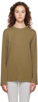 SKIMS | Khaki SKIMS Boyfriend Long Sleeve T-Shirt商品图片,独家减免邮费