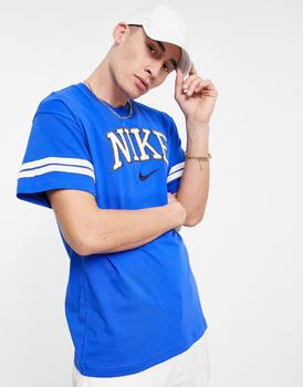 推荐Nike Retro Varsity logo oversized t-shirt in royal blue商品