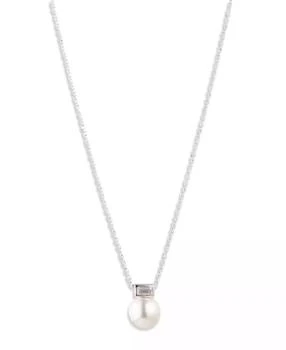 Ralph Lauren | Cubic Zirconia & Imitation Pearl Sterling Silver Pendant Necklace,商家Macy's,价格¥721