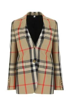 Burberry | Burberry Checked Single-Breasted Tailored Blazer 5折×额外9折, 额外九折