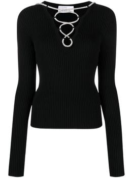 GIUSEPPE DI MORABITO | Giuseppe Di Morabito Women's  Black Other Materials Sweater商品图片,