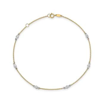 Macy's | Cubic Zirconia (1/20 ct. t.w.) Anklet in 14k Yellow and White Gold,商家Macy's,价格¥3904