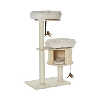 商品PawHut | Indoor Cat Activity Tower Condo w/ Soft Cushion Multiple Play Areas,商家Macy's,价格¥1038图片