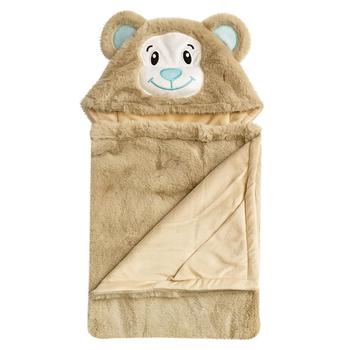 商品Snoogie Boo Ultra-soft Baby Faux Fur Hooded Towel, 30" x 36"图片