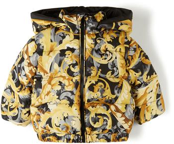 商品Versace | Baby Black & Yellow Down Baroccoflage Jacket,商家SSENSE,价格¥1448图片