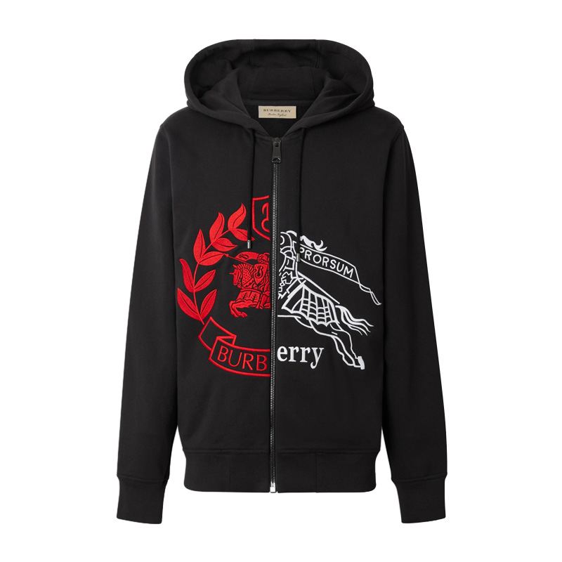 男装burberry风衣, Burberry | Burberry 博柏利 男士对比徽章棉质连帽外套 8004969商品图片 独家减免邮费