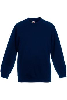 推荐Fruit Of The Loom Childrens/Kids Unisex Raglan Sleeve Sweatshirt (Deep Navy)商品