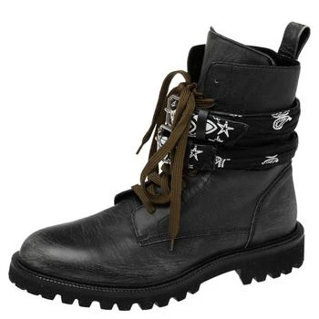 推荐Amiri Black Leather Combat Boots Size 41商品