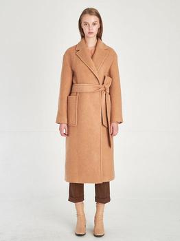 商品FREAKS | Wool knit gown coat with minimal design_doe beige,商家W Concept,价格¥2738图片