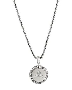 David Yurman | Sterling Silver Cable Collectibles Initial Charm Necklace with Diamonds, 18",商家Bloomingdale's,价格¥4388